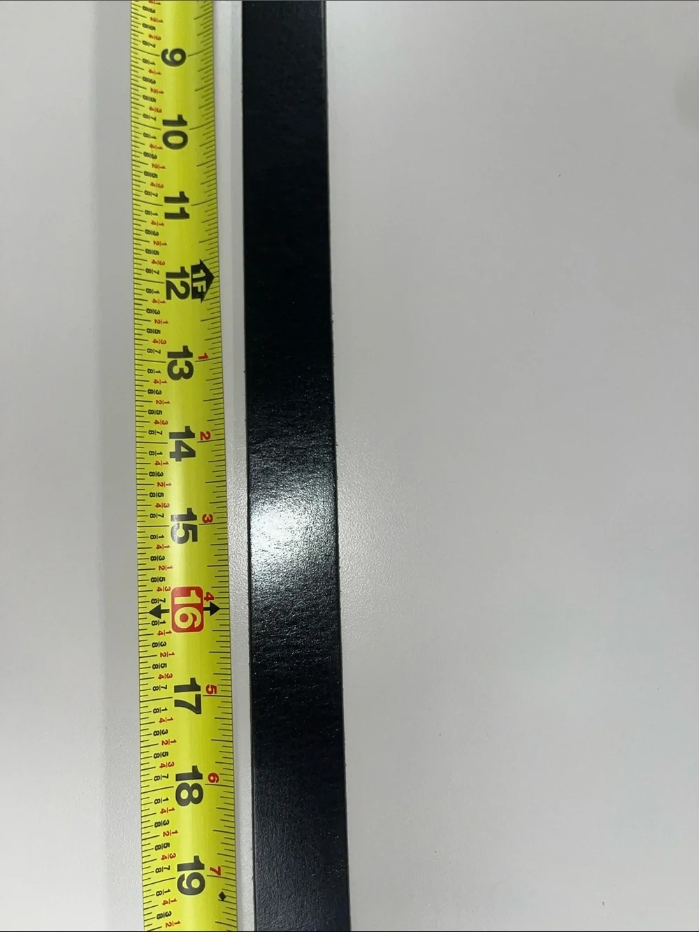 Source Unknown Black Leather Belt with Brass-Tone Buckle